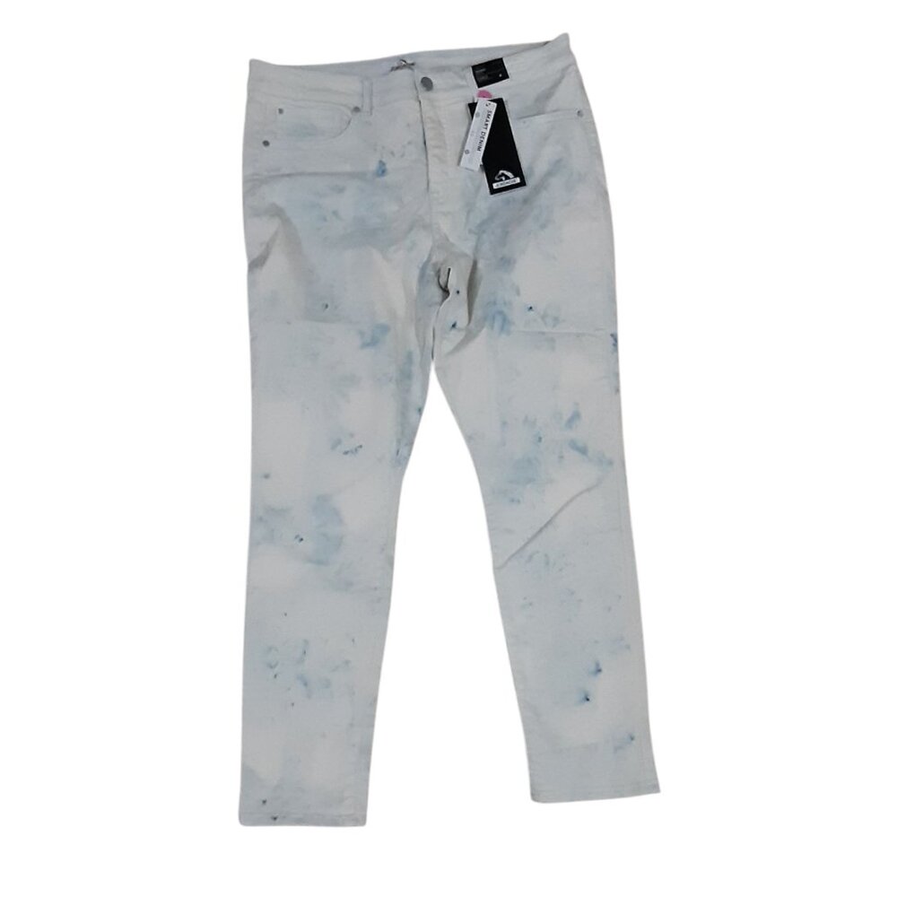 Jordache Jeans Women Size 18 Mid Rise Skinny TieDie Light Wash Unique OOAK NWT